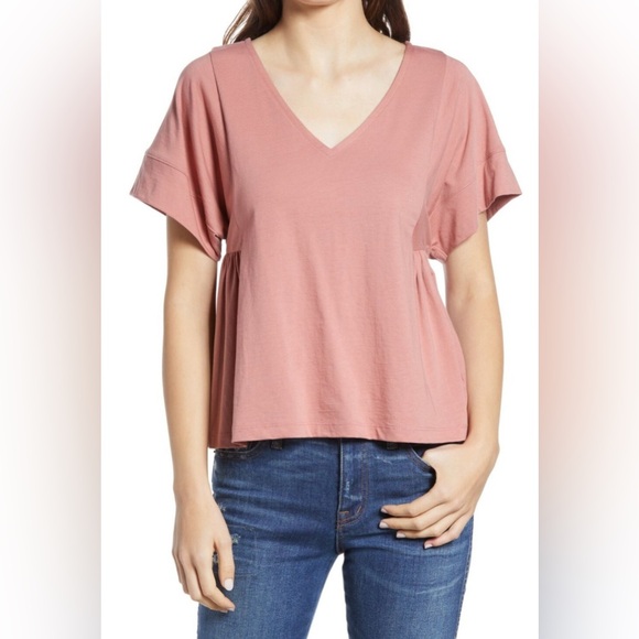 Madewell 100% Supima‎ Cotton Flutter Sleeve Crop Top Womens Size XL - Picture 1 of 6